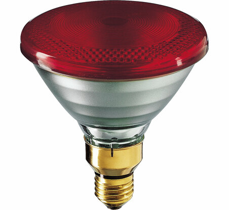 Infra žiarovka - priemysel PAR38 100W E27 230V červená