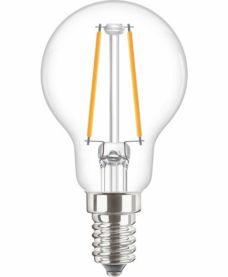 Klasická žiarovka FILAMENT LED E14 2W/25W P45 230V 2700K teplá biela 250lm