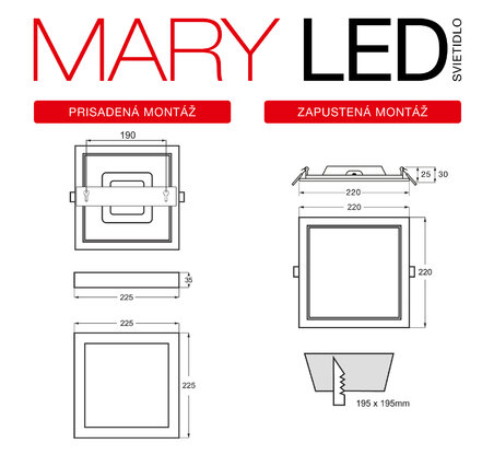 Mary LED 2v1, 18W, 1500lm, IP20, 4000K