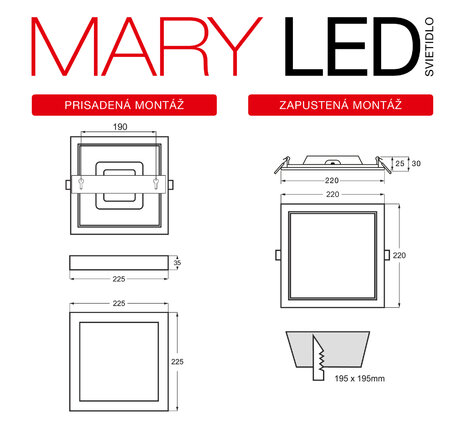 Mary LED 2v1, 18W, 1500lm, IP20, 4000K